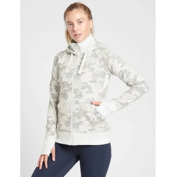 Athleta Jackets & Coats Athleta Gypsum Gray Camo Triumph Zip Front